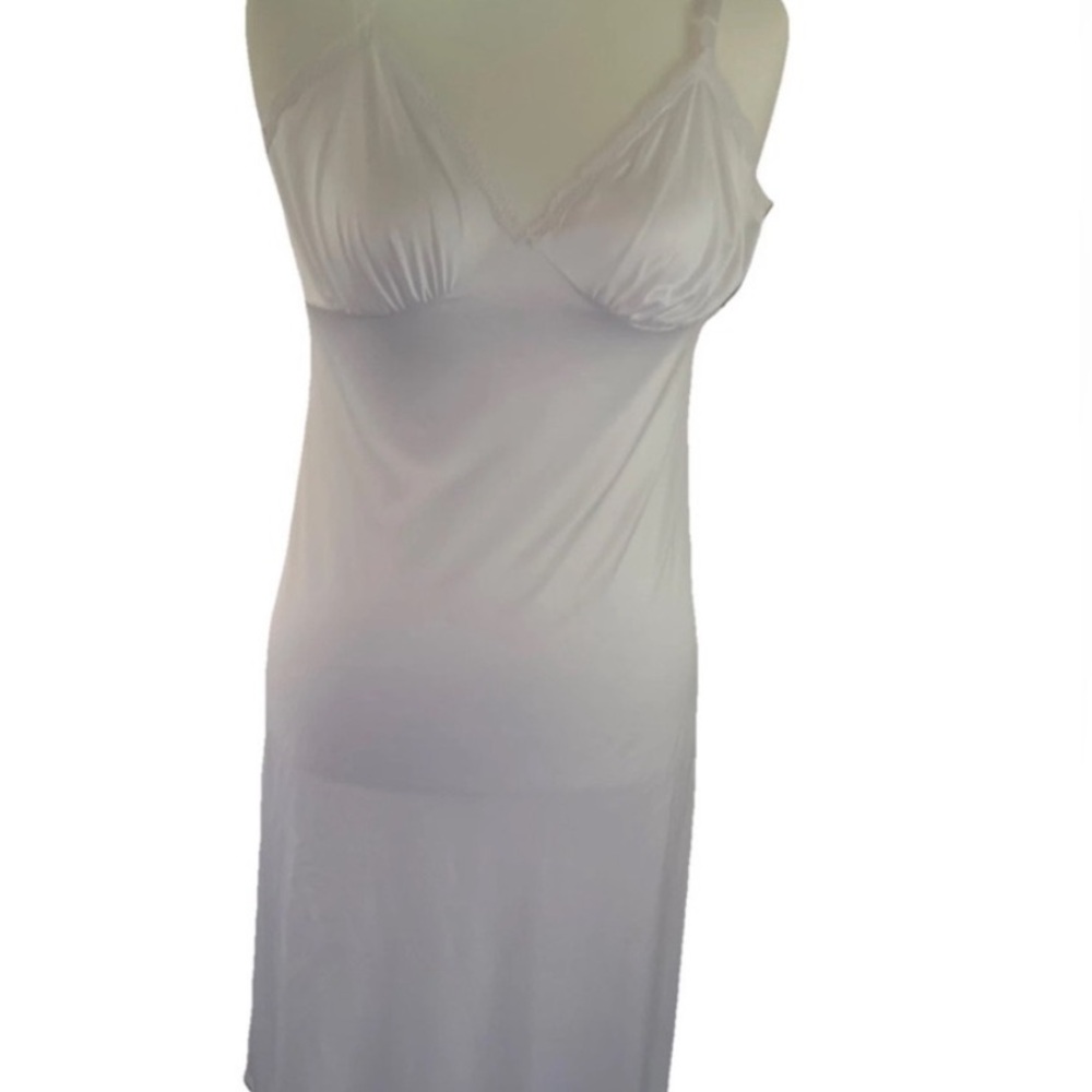 Vintage Shadowline White Nylon Full Slip 38DD